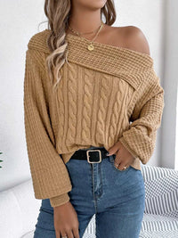 One Shoulder Cable Knit Sweater 101002219934825 38 Affordable Fashion Under $100 Jerry's Apparel 