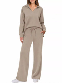 Dropped Shoulder Top and Pants Set 101001926020102 36 Women's Pants Set Gifts for Her Jerry's Apparel 