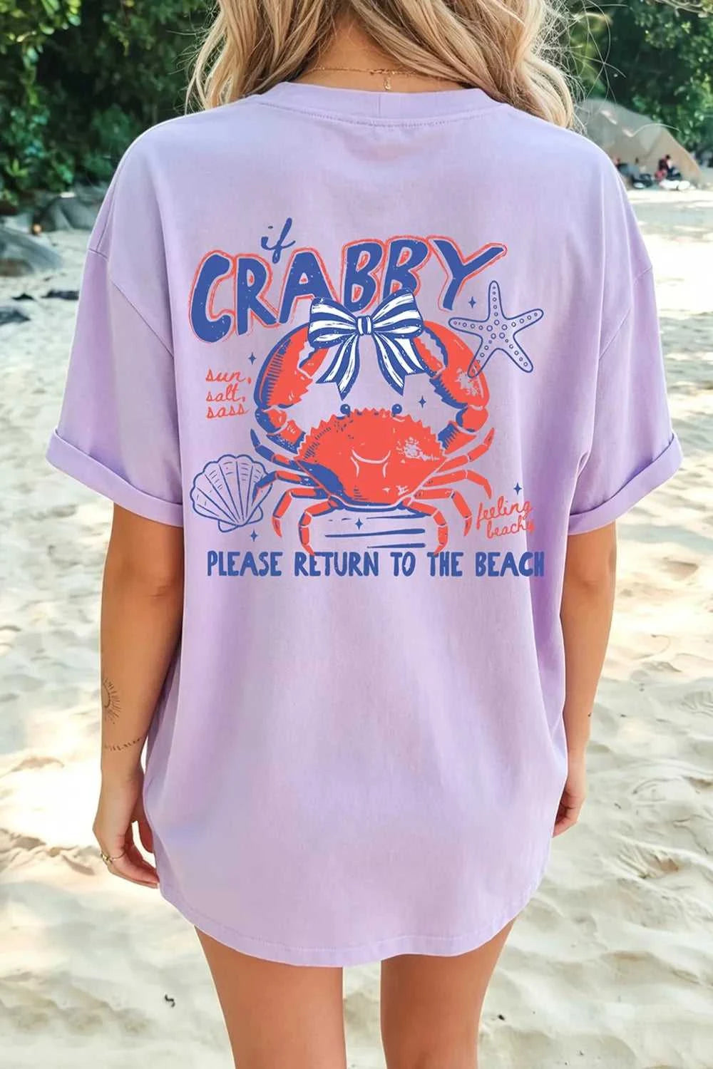 CRABBY Beach Day Graphic T Shirt 100100125414587 35 Affordable Fashion Under $100 Jerry's Apparel 