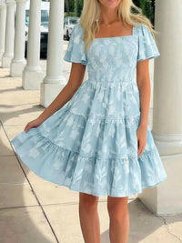 Smocked Square Neck Tiered Mini Dress 100100732221330 56 Affordable Fashion Under $100 Jerry's Apparel 