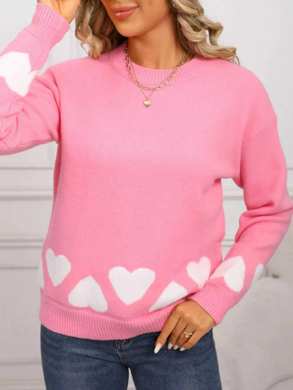 Valentine's Day Heart Crew Neck Sweater 100100239862699 46 Affordable Fashion Under $100 Jerry's Apparel 