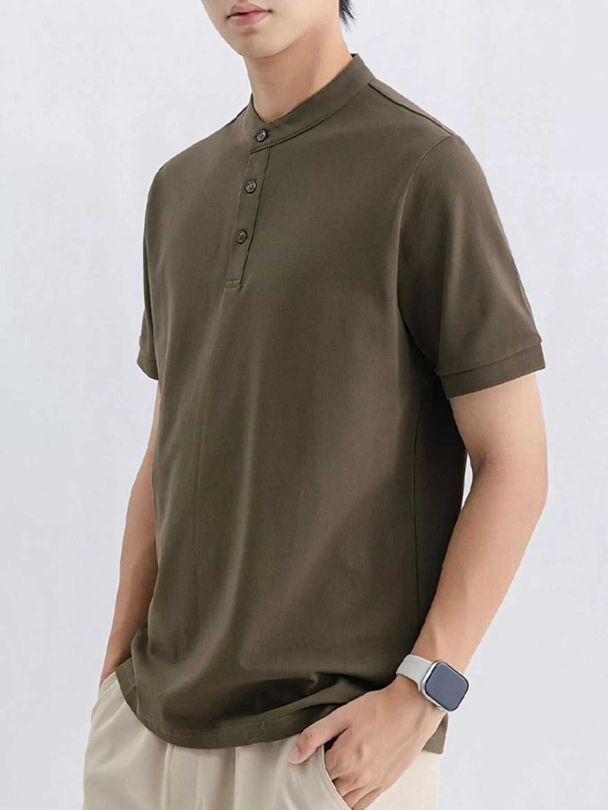 Men's Plus Size Button Detail Short Sleeve T-Shirt 100400919335445 45 Affordable Fashion Under $100 Jerry's Apparel 