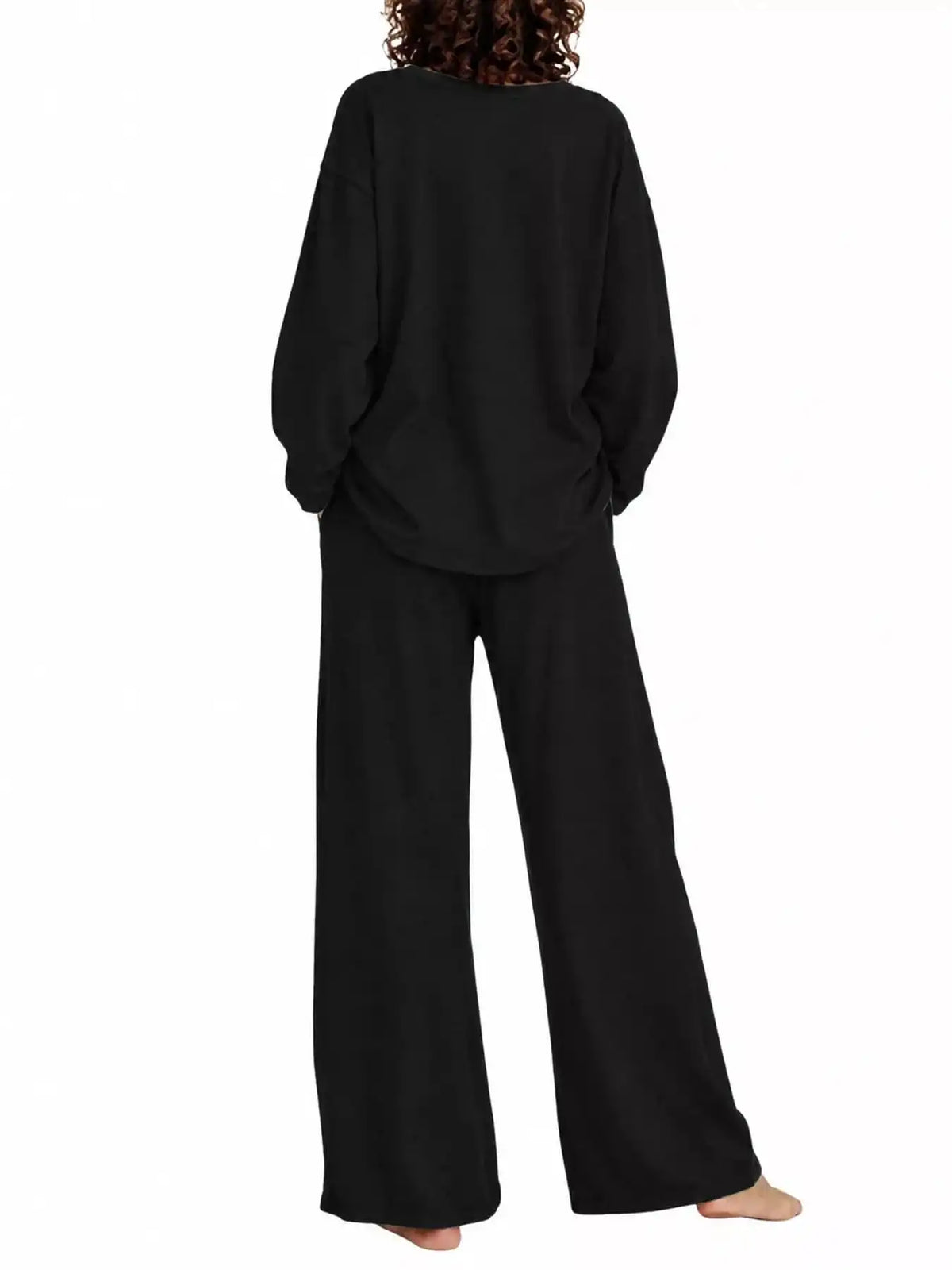 Full Size Round Neck Top and Drawstring Wide-Leg Pants Set Plus Size 101001726920137 48 Gifts for Her Jerry's Apparel 