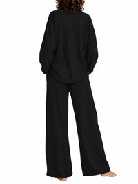 Full Size Round Neck Top and Drawstring Wide-Leg Pants Set Plus Size 101001726920137 48 Gifts for Her Jerry's Apparel 