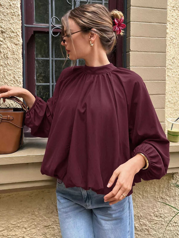 Tie Back Balloon Sleeve Blouse 101001400193158 31 Affordable Fashion Under $100 Jerry's Apparel 