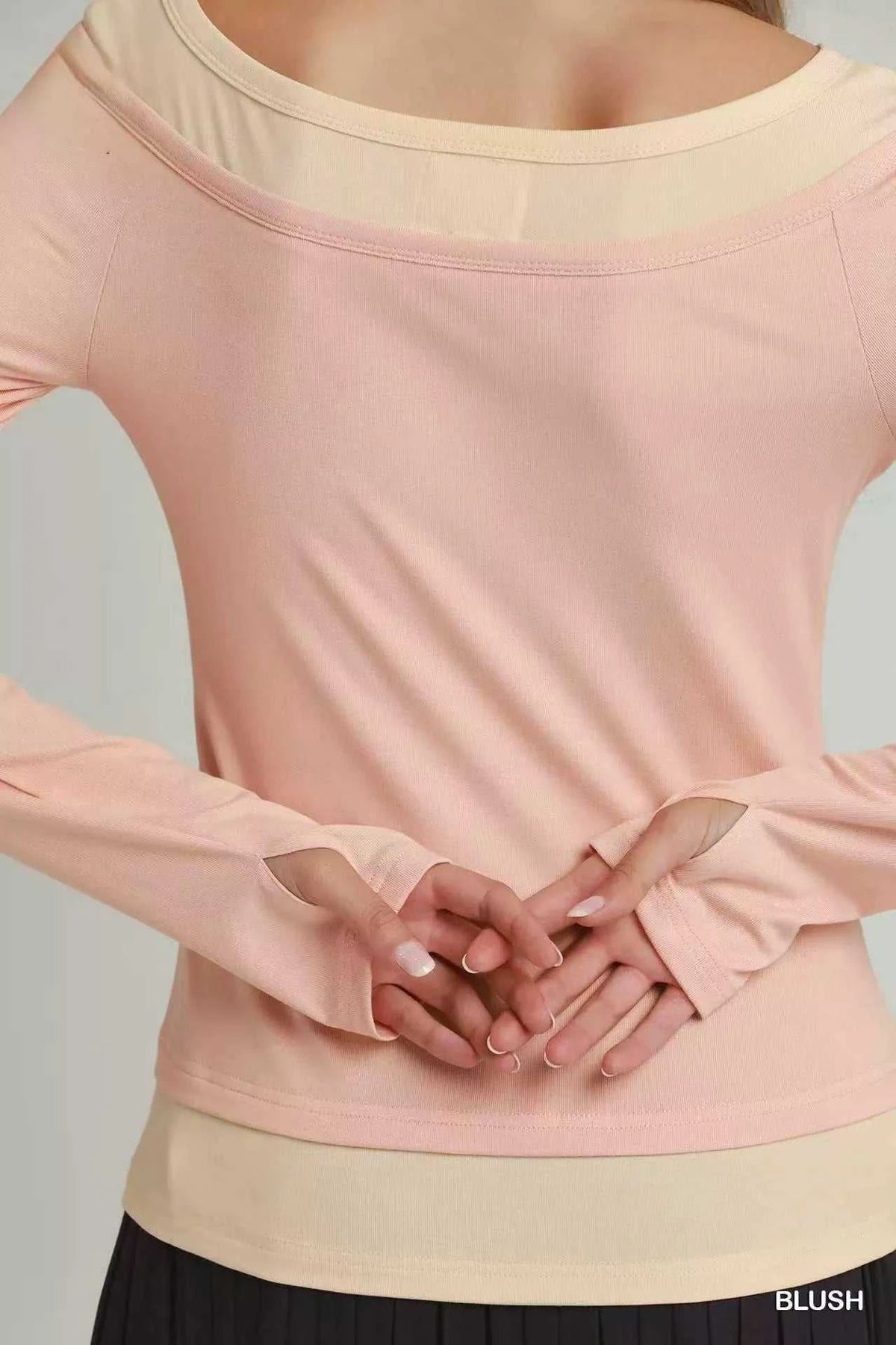 Umgee Layered Twofer Long Sleeve Top 100100843401925 42 Affordable Fashion Under $100 Jerry's Apparel 