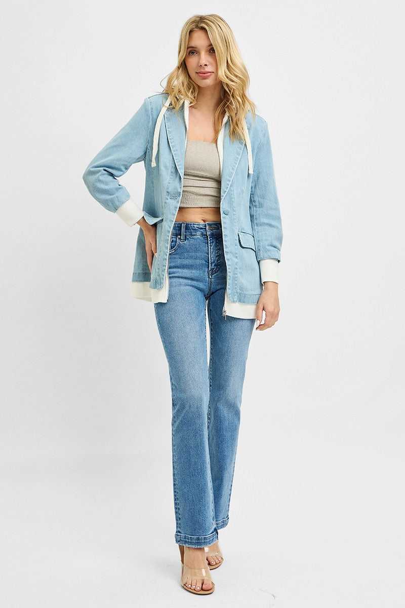 RISEN One Button Blazer with Hoodie Jacket 100100398261892 79 Affordable Fashion Under $100 Jerry's Apparel 