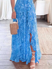 Full Size Ruffled Cutout V-Neck Maxi Dress Plus Size 100100023571871 43 Gifts for Her Jerry's Apparel 