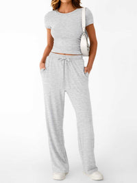 Round Neck Short Sleeve Tee and Pants Set 100100270766561 43 Affordable Fashion Under $100 Jerry's Apparel 