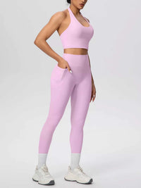 Halter Neck Crop Top and High-Waisted Leggings Active Set 101006684139191 85 Affordable Fashion Under $100 Jerry's Apparel 