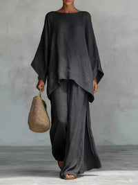 Full Size Round Neck Top and Wide Leg Pants Set Plus Size 100100323252358 37 Affordable Fashion Under $100 Jerry's Apparel 