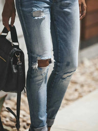 Distressed Button-Fly Skinny Jeans 100100937017590 43 Affordable Fashion Under $100 Jerry's Apparel 