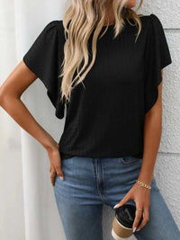 Round Neck Flutter Sleeve T-Shirt 100100468281947 23 Affordable Fashion Under $100 Jerry's Apparel 