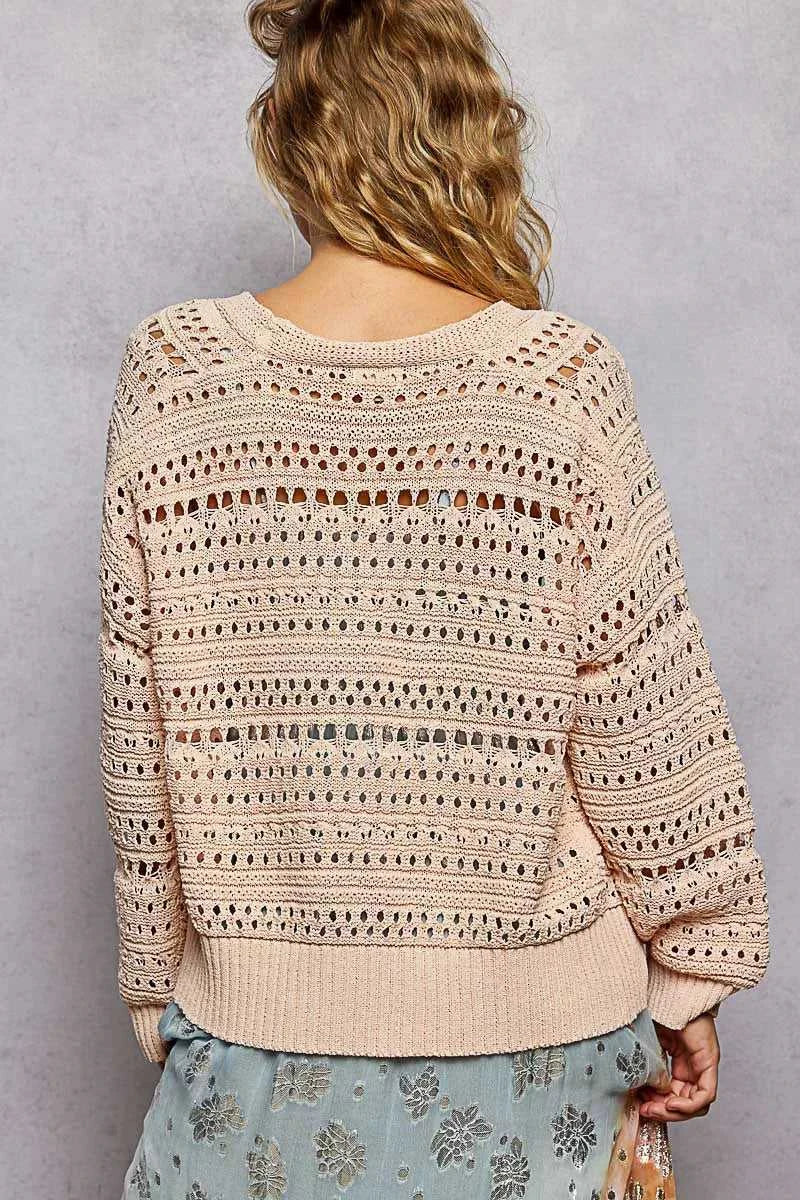 POL Open-Knit Floral Button Cardigan 100100789231530 66 Affordable Fashion Under $100 Jerry's Apparel 