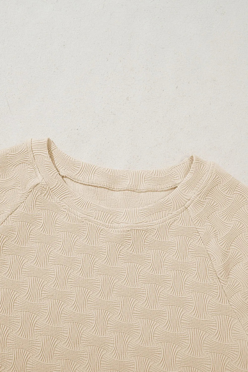 Textured Crew Neck Cap Sleeve Slim T Shirt