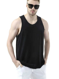 Men's Plus Size Distressed Hem Round Neck Tank 100400419775694 44 Affordable Fashion Under $100 Jerry's Apparel 