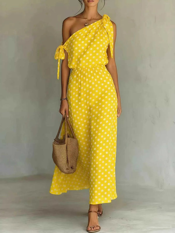 Full Size Polka Dot One-Shoulder Maxi Dress Plus Size 100100509770810 26 Gifts for Her Jerry's Apparel 
