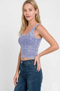 Zenana Washed Ribbed Seamless Cropped V-neck Tank Top 100100000961865 23 Affordable Fashion Under $100 Jerry's Apparel 