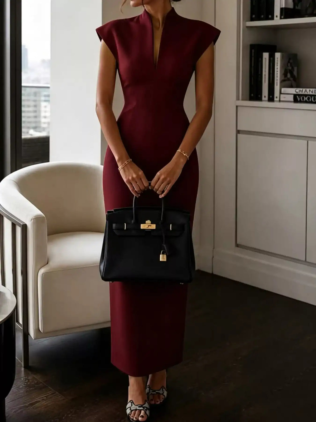 Slit Sleeveless Bodycon Midi Dress 101001165760167 45 Gifts for Her Jerry's Apparel 