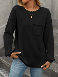 Casual Pocket Detail Long Sleeve T-Shirt 100100634941876 34 Affordable Fashion Under $100 Jerry's Apparel 