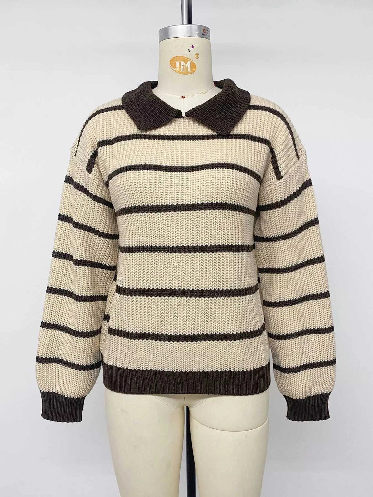 Striped Knit Polo Sweater 100100473191463 39 Affordable Fashion Under $100 Jerry's Apparel 