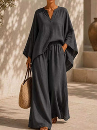 Full Size Loose Fit Top and Wide-Leg Pants Set Plus Size 101001296470286 42 Affordable Fashion Under $100 Jerry's Apparel 