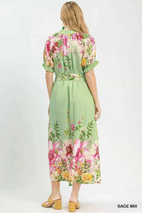 Umgee Mix Floral Border Print Midi Dress 100100246601295 66 Affordable Fashion Under $100 Jerry's Apparel 