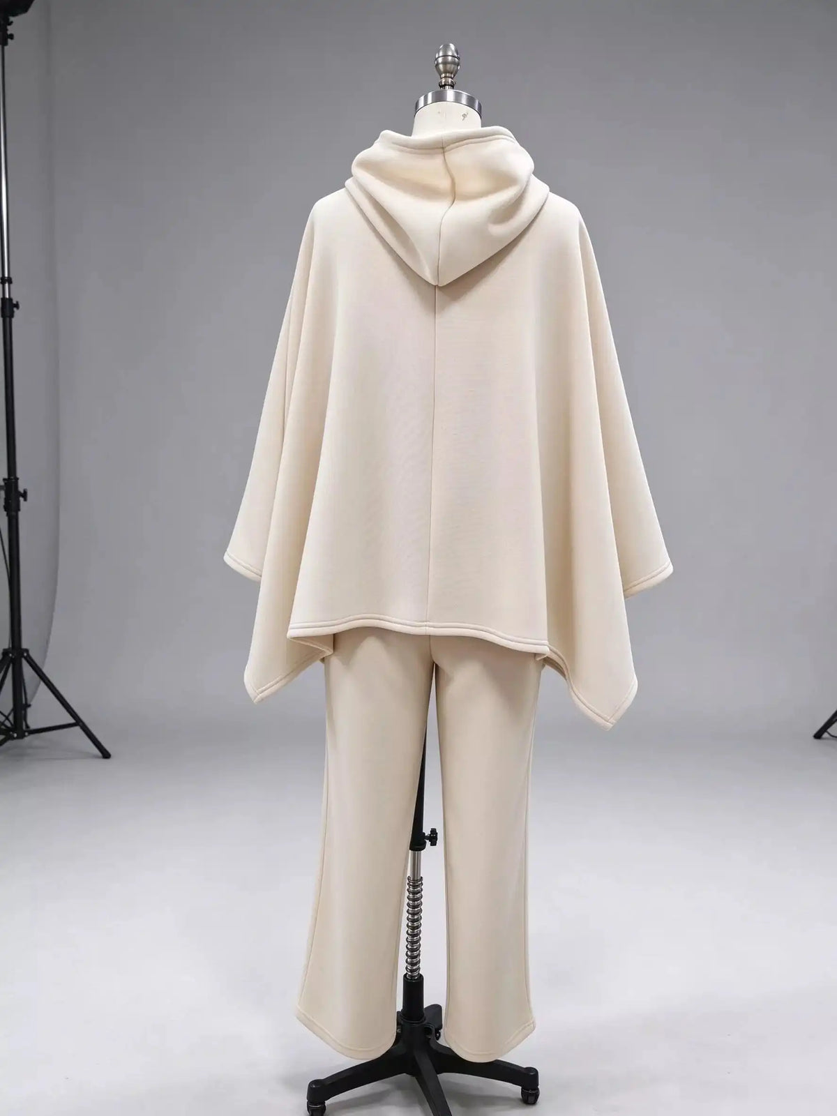 Hooded Poncho and Wide-Leg Pants Set 101001183094460 55 Women's Pants Set Gifts for Her Jerry's Apparel 