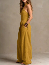 Full Size Halter Neck Wide-Leg Jumpsuit Plus Size 101001857800379 54 Affordable Fashion Under $100 Jerry's Apparel 