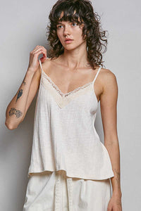 POL Lace Detail V-Neck Textured Knit Cami 100100144761508 41 Affordable Fashion Under $100 Jerry's Apparel 