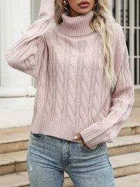 Cable Knit Turtleneck Sweater 100100223936695 41 Women's Sweaters and Knitwear Jerry's Apparel 