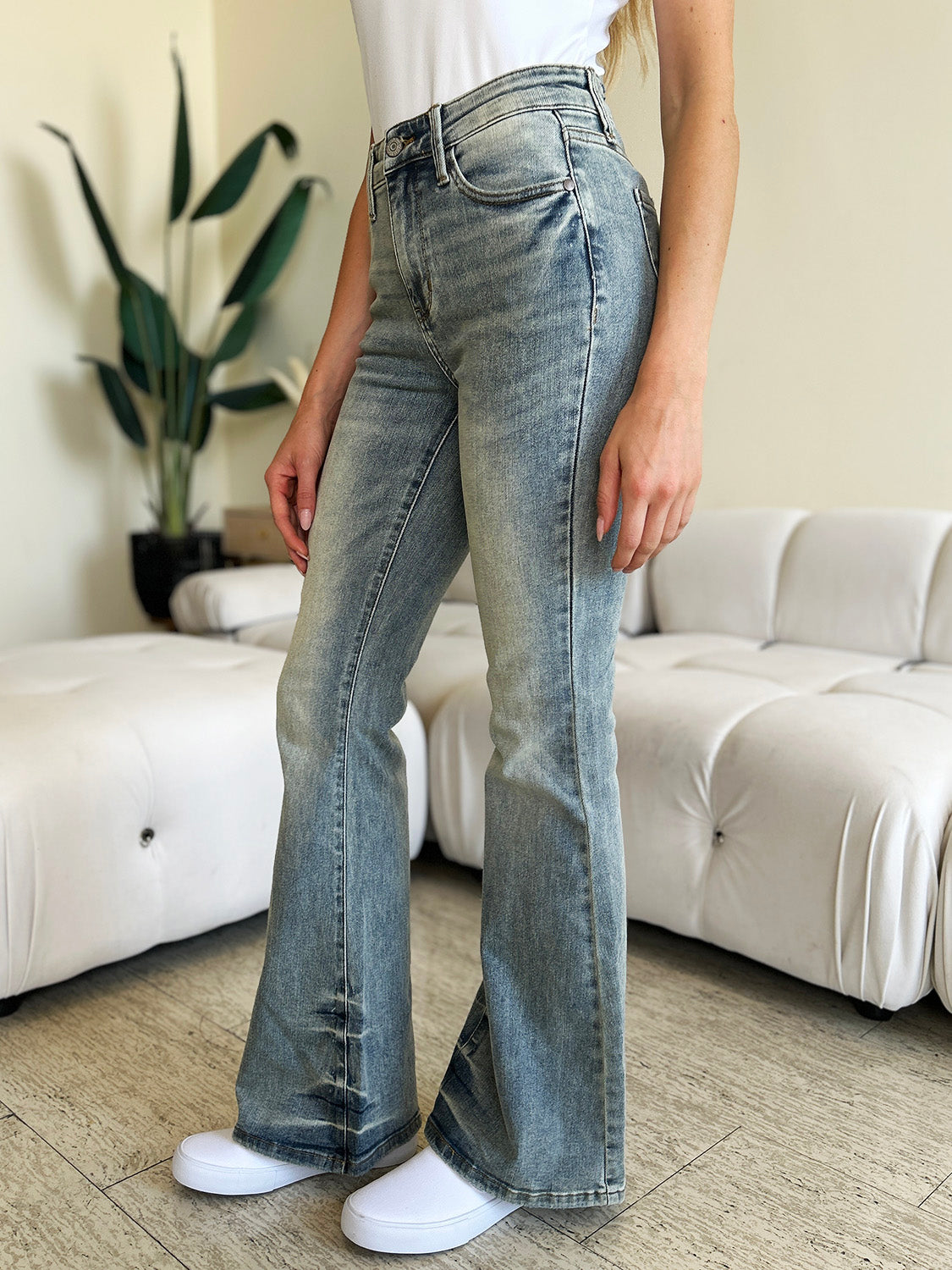 Full Size High Waist Flare Jeans