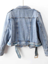 Asymmetrical Zip Denim Jacket 100100285490712 147 Women's Fall Clothing Jerry's Apparel 