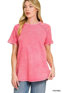 Zenana French Terry Washed Curved Hem Top 100100974721556 25 Jerry's Apparel 