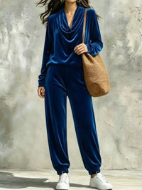 Full Size Velvet Cowl Neck Top and Pants Set Plus Size 101001490771294 53 Affordable Fashion Under $100 Jerry's Apparel 