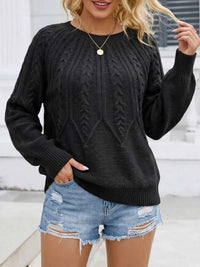 Cable-Knit Round Neck Sweater 101002284962513 34 Affordable Fashion Under $100 Jerry's Apparel 