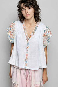 POL V-Neck Floral Ruffle Sleeve Blouse 100100409141709 62 Affordable Fashion Under $100 Jerry's Apparel 