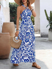 Printed Halter Neck Maxi Dress 100100231496089 39 Affordable Fashion Under $100 Jerry's Apparel 