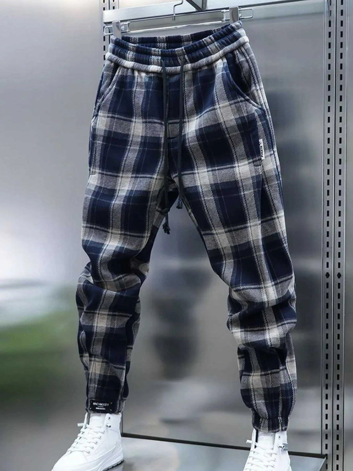 Men's Plus Size Plaid Drawstring Joggers 100400746661223 43 Affordable Fashion Under $100 Jerry's Apparel 