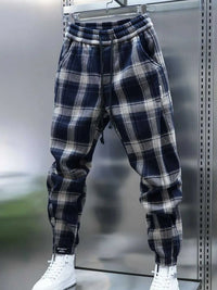 Men's Plus Size Plaid Drawstring Joggers 100400746661223 43 Affordable Fashion Under $100 Jerry's Apparel 