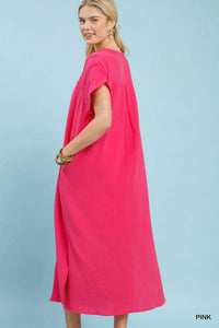 Umgee Button-Front Gauze Midi Dress with Lace Detail 100100808841221 62 Affordable Fashion Under $100 Jerry's Apparel 