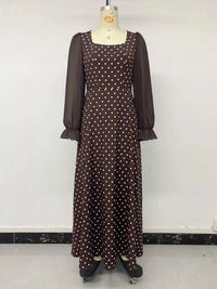 Polka Dot Square Neck Long Sleeve Maxi Dress 100100951009677 41 Affordable Fashion Under $100 Jerry's Apparel 