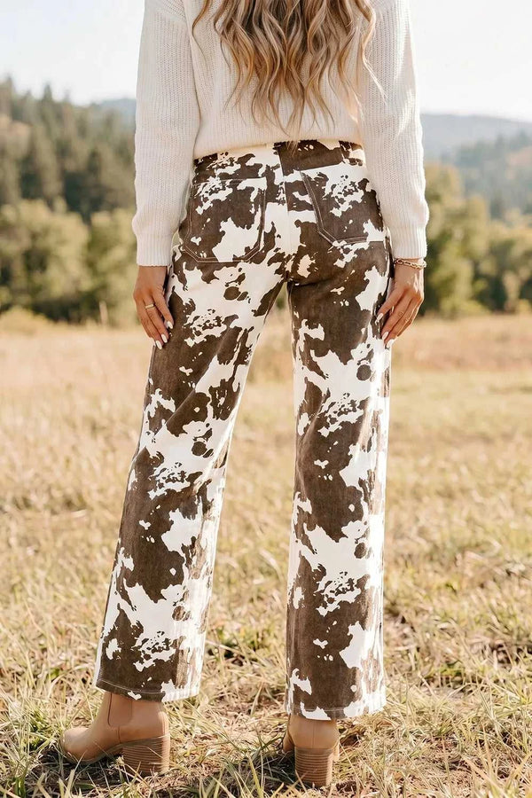 Abstract Pattern Regular Fit Full-Length Western Style Jeans 101003774913738 70 Affordable Fashion Under $100 Jerry's Apparel 