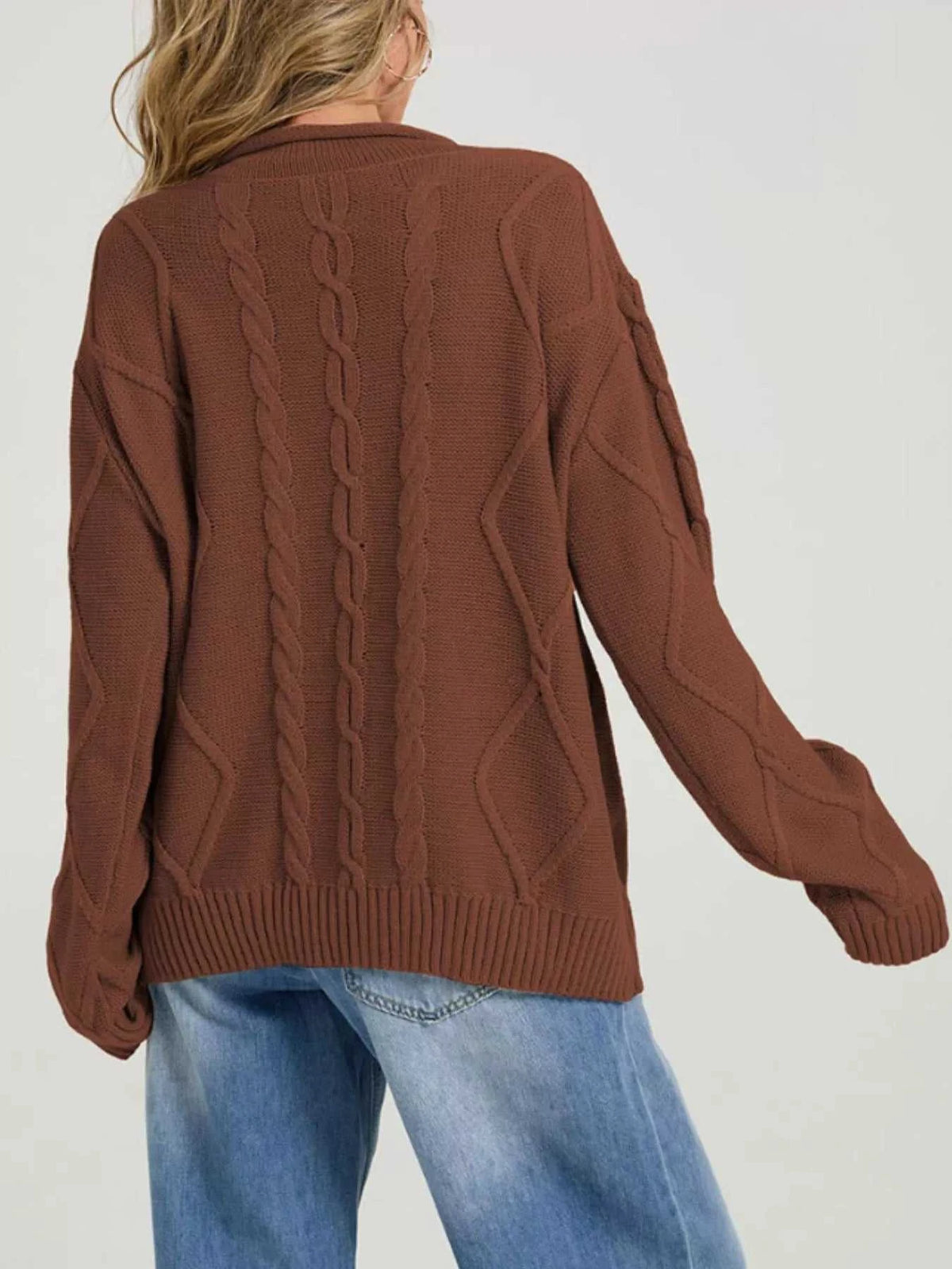 Cable Knit Ribbed Hem Sweater 100100212875190 49 Affordable Fashion Under $100 Jerry's Apparel 