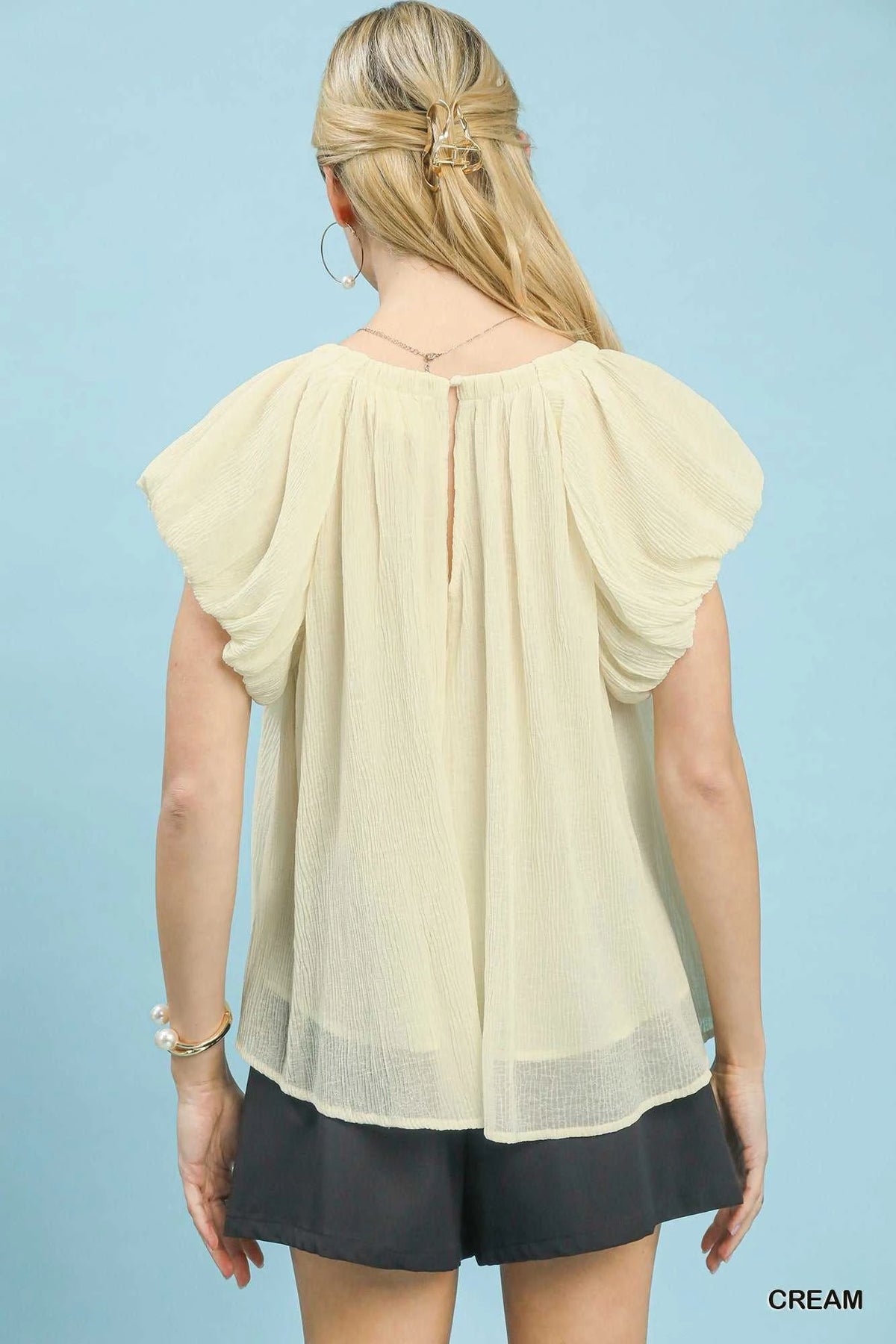 Umgee Crinkle Flutter Sleeve Peasant Top 100100663421941 51 Affordable Fashion Under $100 Jerry's Apparel 