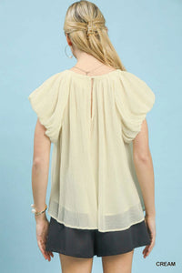 Umgee Crinkle Flutter Sleeve Peasant Top 100100663421941 51 Affordable Fashion Under $100 Jerry's Apparel 