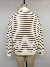 Striped Polo Collar Knit Sweatshirt 101002180525543 32 Affordable Fashion Under $100 Jerry's Apparel 