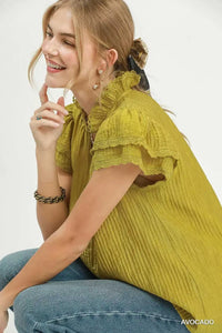 Umgee Lace Trim Ruffle Top 100100924601111 51 Affordable Fashion Under $100 Jerry's Apparel 
