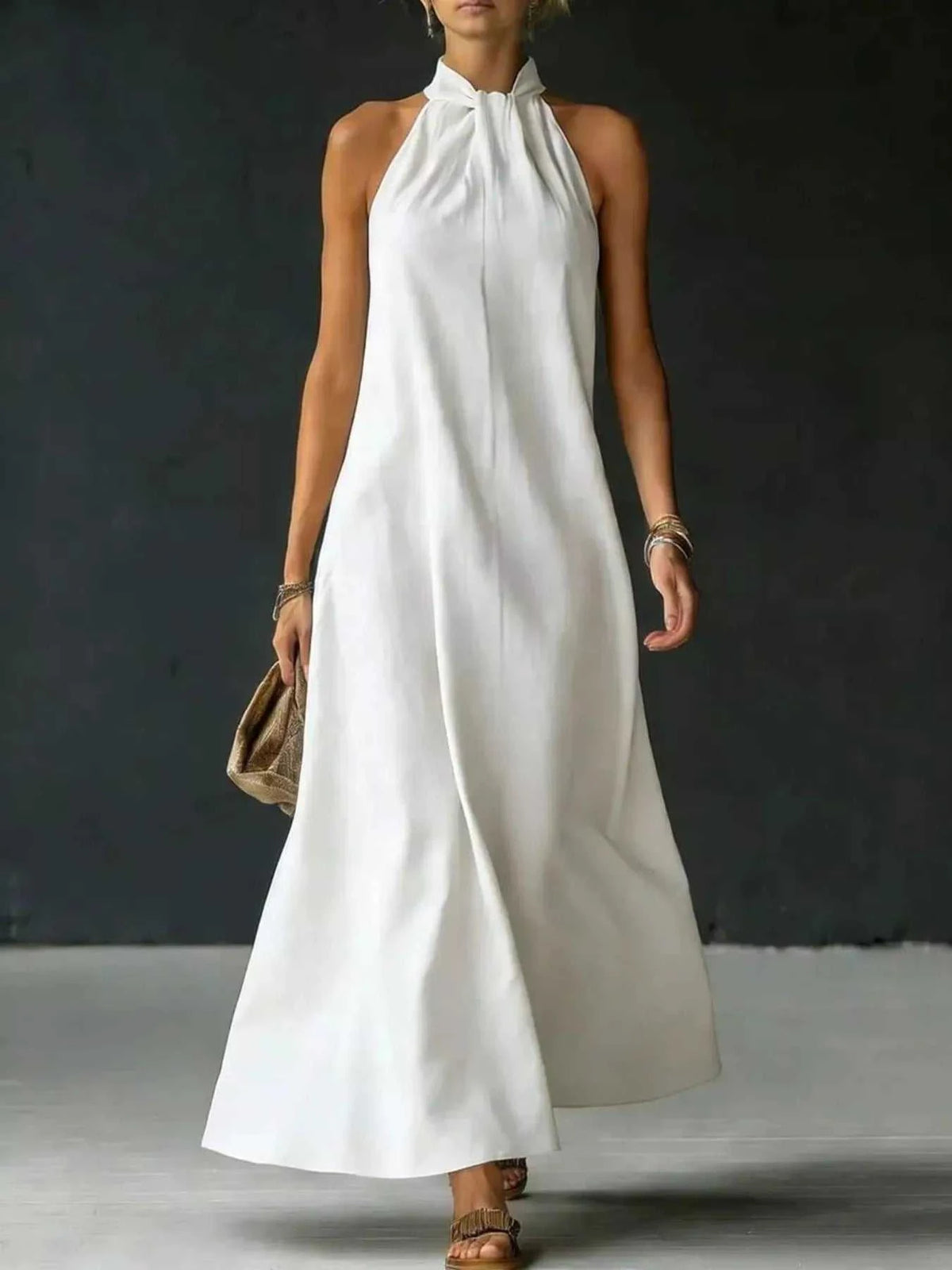 Full Size Halter Neck Maxi Dress Plus Size 100100987148992 32 Affordable Fashion Under $100 Jerry's Apparel 