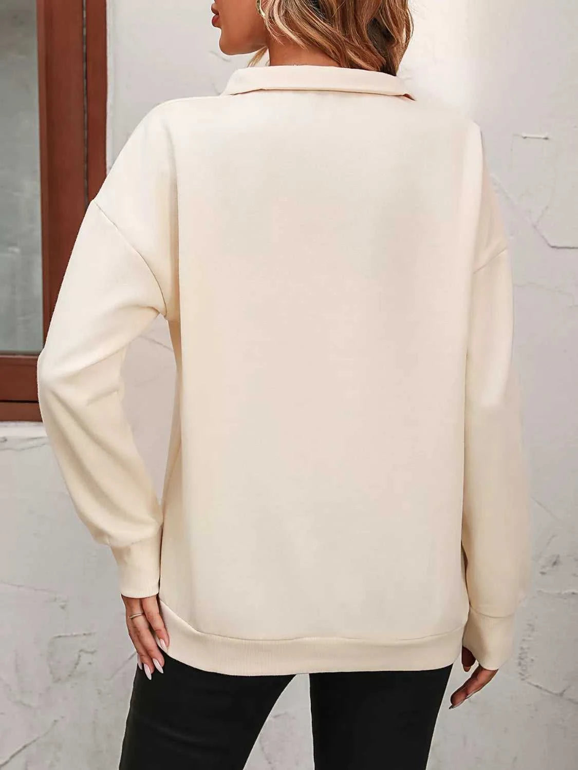 Quarter Zip Dropped Shoulder Sweatshirt 100100362581547 41 Affordable Fashion Under $100 Jerry's Apparel 